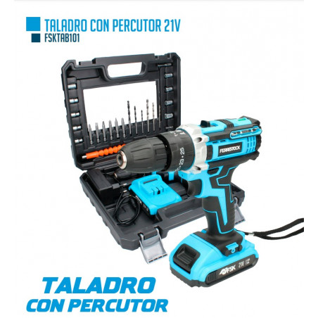 TALADRO ATORNILLADOR PERCUTOR 21V 1,5AH