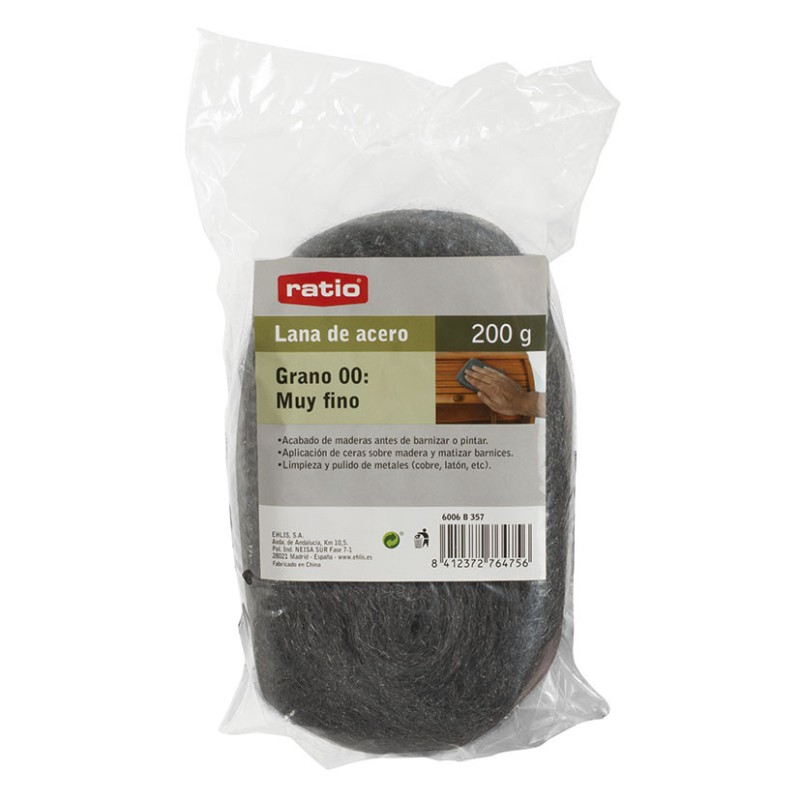 LANA DE ACERO GRA. MUY FINO.200GRS RATIO