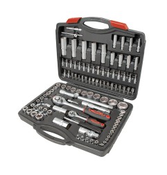 MALETIN HERRAMIENTAS 108 PIEZAS 1/4" 1/2" CR-V RATIO