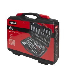 MALETIN HERRAMIENTAS 95 PIEZAS 1/4" 1/2" CR-V RATIO