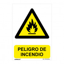 SEÑAL PELIGRO DE INCENDIO 21X30CM