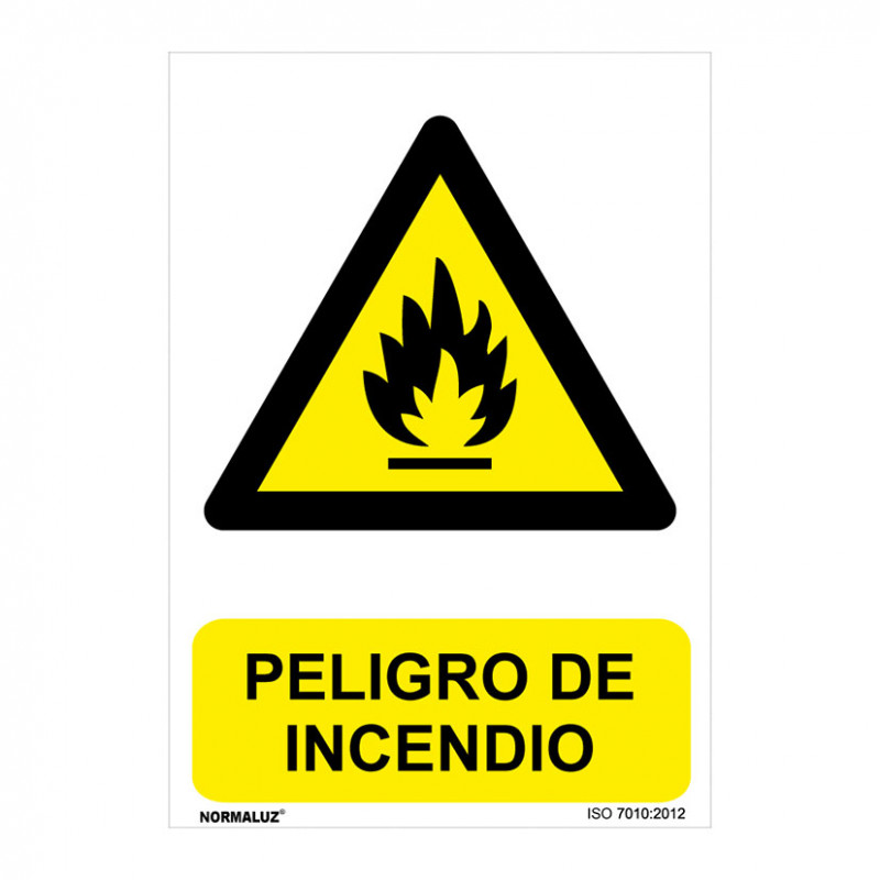 SEÑAL PELIGRO DE INCENDIO 21X30CM