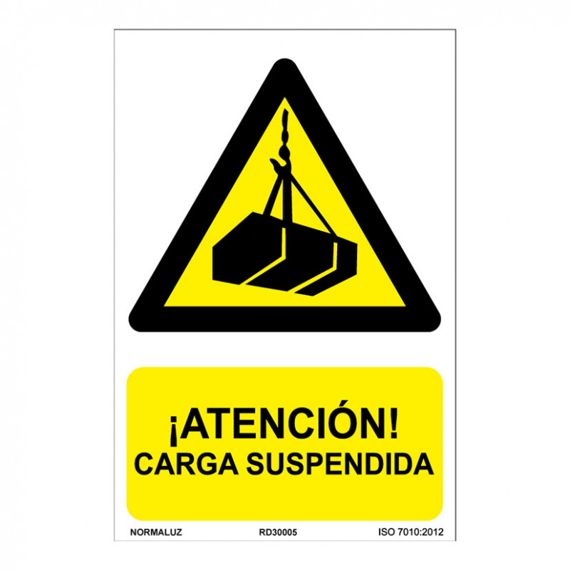 SEÑAL ATENCIÓN CARGA SUSPENDIDA 21X30CM