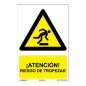 SEÑAL PELIGRO RIESGO TROPEZAR 210X300MM