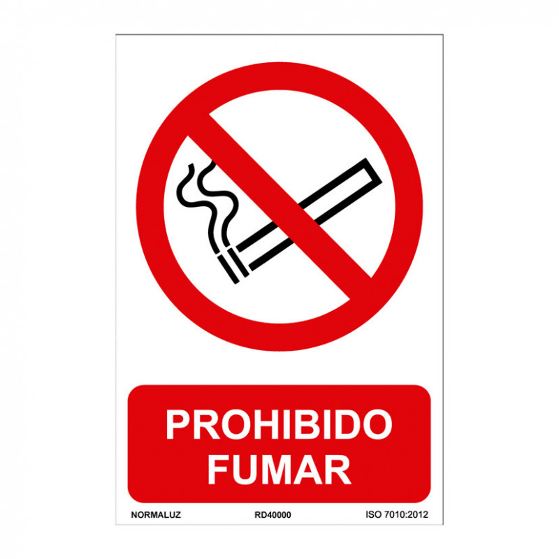 SEÑAL PROHIBIDO FUMAR 21X30CM