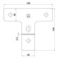 PLACA 506 150X130X40MM ACERO BRICOMATADO