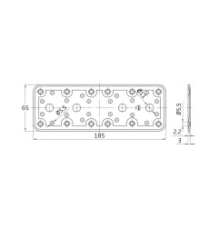 PLACA 501 185X65MM ACERO BRICOMATADO