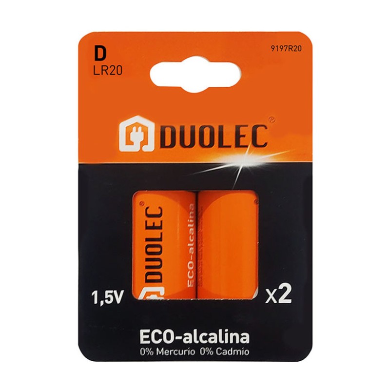 PILA ALCALINA D - LR20 BL.2 DUOLEC