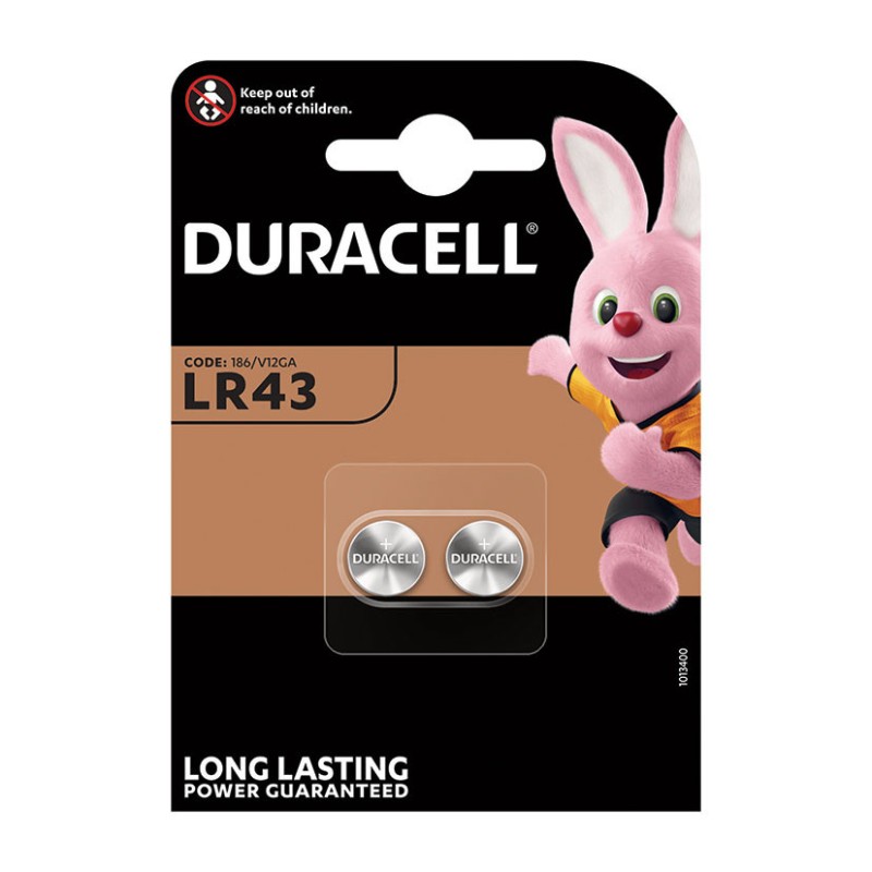 PILA ALC.BOTON LR43 DR BL.2 UN. DURACELL