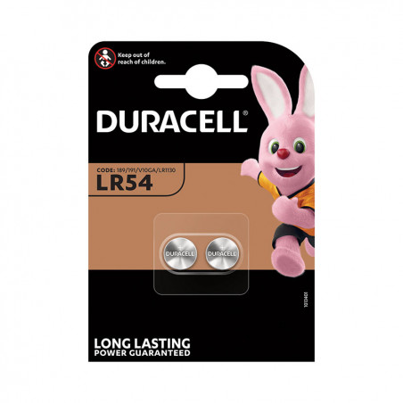 PILA ALCALINA BOTON LR54 DR DURACELL 2 UNIDADES