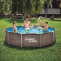 PISCINA TUB.Ø366X76 CM+DEPUR.IMIT.RATTAN