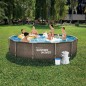 PISCINA TUB.Ø366X76 CM+DEPUR.IMIT.RATTAN