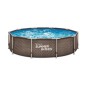 PISCINA TUB.Ø366X76 CM+DEPUR.IMIT.RATTAN