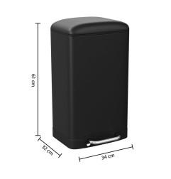 CUBO BASURA CON PEDAL NEGRO 30L