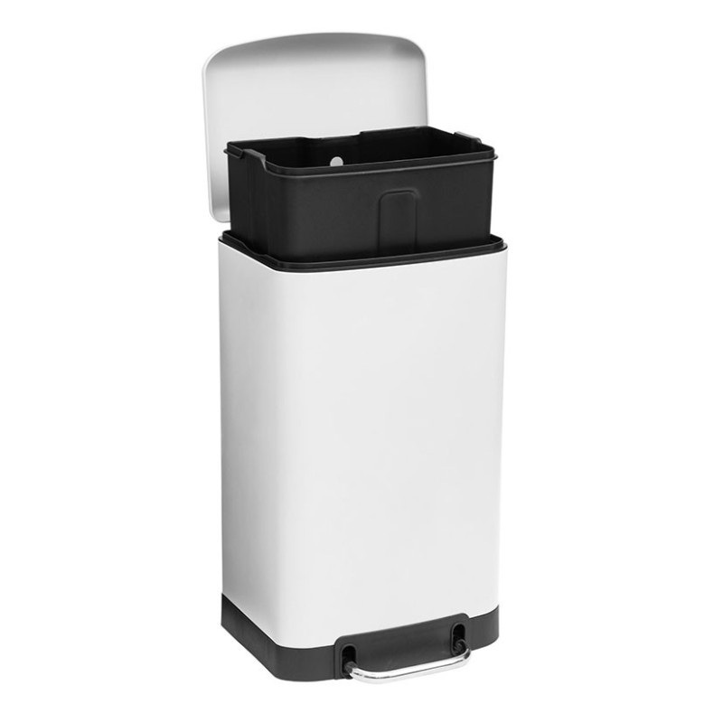CUBO BASURA CON PEDAL BLANCO 30 L.