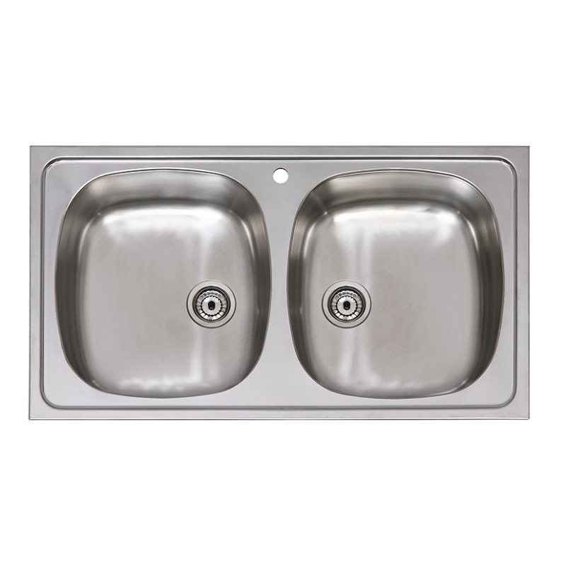 FREGADERO INOX 2 SENOS PRÁCTIC S/ARES 80X51CM