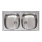FREGADERO INOX 2 SENOS PRÁCTIC S/ARES 80X51CM