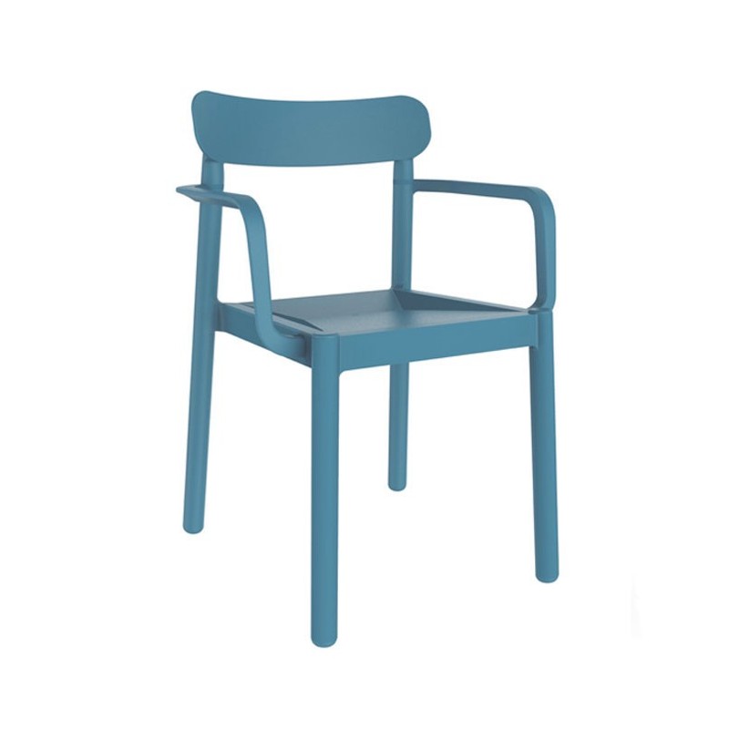 SILLA CON BRAZOS AZUL RETRO ELBA