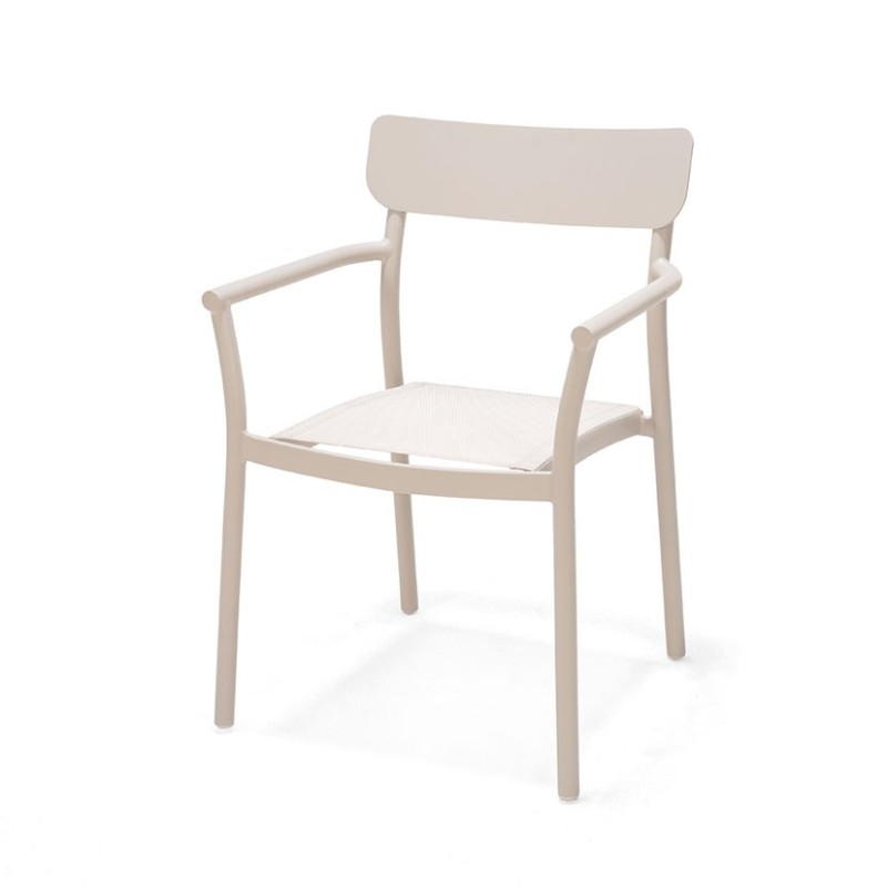 SILLA JARDIN TILOS BEIGE APILABLE