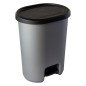 CUBO BASURA PEDAL 45L.GRIS METAL.HABITEX