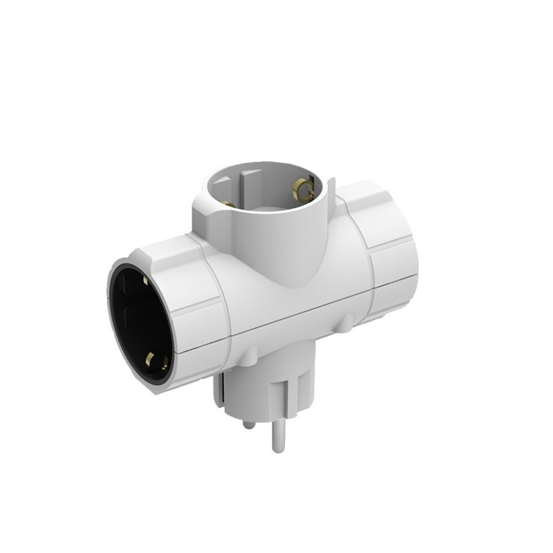 ADAPTADOR TRIPLE TT CEÁMICO 16A-250V