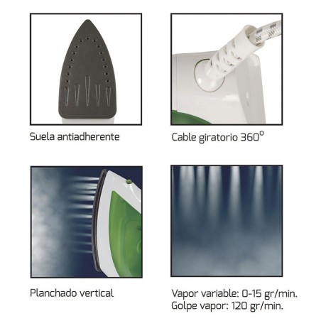 PLANCHA VAPOR HG-7200B 1600W HABITEX