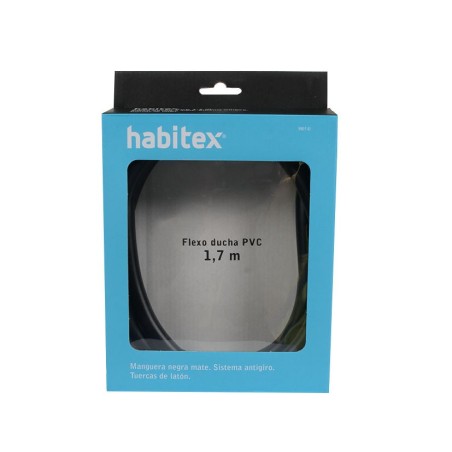 FLEXO DUCHA PVC NEGRO MATE 1,7M HABITEX
