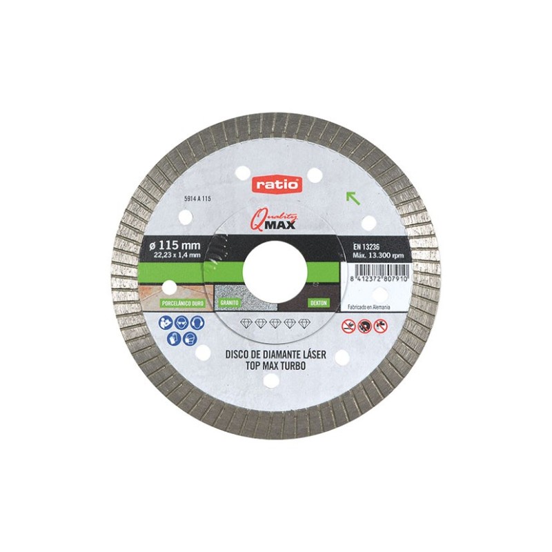 DISCO DIAMANTE PORCELAN.TURBO TOP MAX115 DISCO DIAMANTE PORCELAN.TURBO TOP MAX115