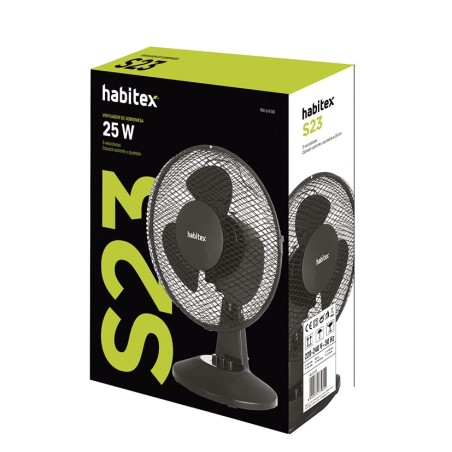 VENTILADOR SOBREMESA S23 NEGRO HABITEX