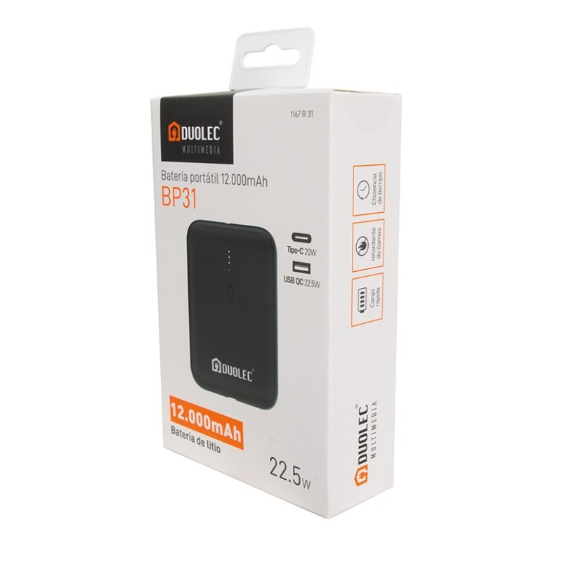 POWERBANK 12.000MAH CARGA RAPIDA