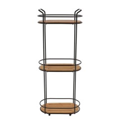 ESTANTERIA OVAL METAL + 3 ESTANTES BAMBÚ