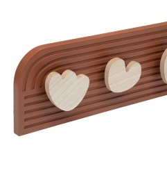 PERCHA PARED DECORATIVA MDF 5 POMOS TERRACOTA