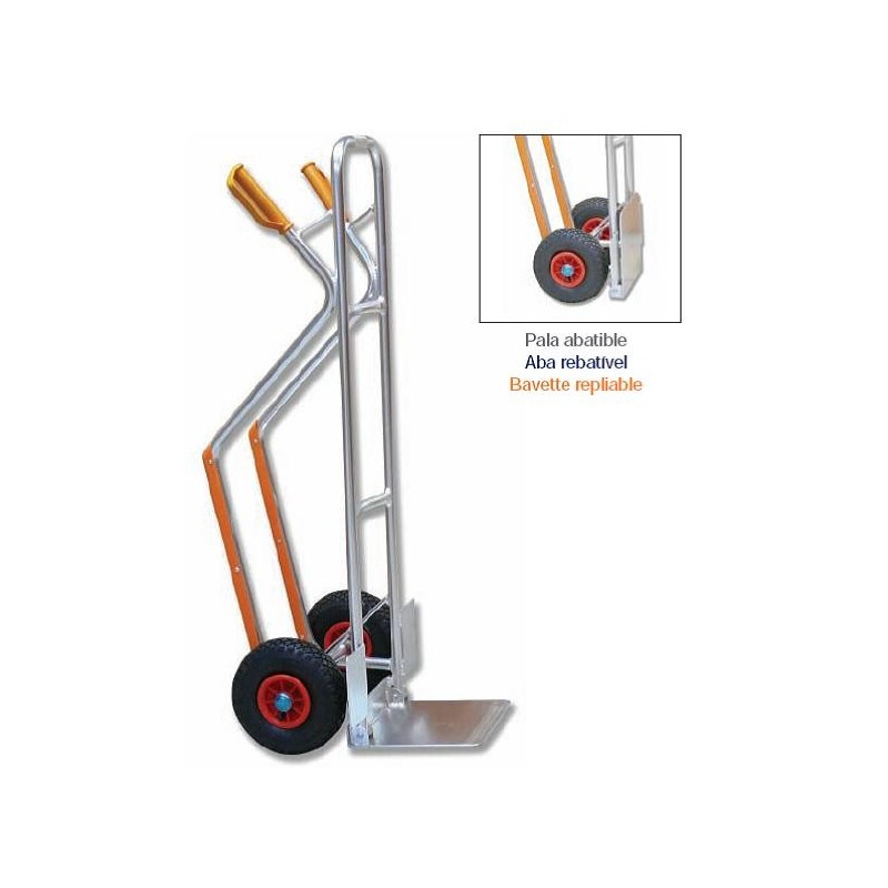 CARRETILLA ALMACEN ALUMINIO PALETA ABATIBLE 180KG