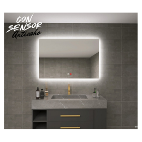 ESPEJO BAÑO 80X80CM ANTIVAHO REGULACION INTENSIDAD
