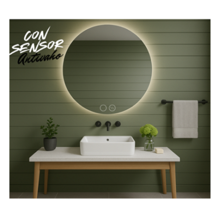 ESPEJO BAÑO ø 70CM ANTIVAHO REGULACION INTENSIDAD HERA