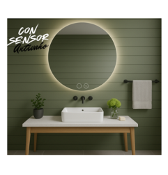 ESPEJO BAÑO ø 60CM ANTIVAHO REGULACION INTENSIDAD HERA