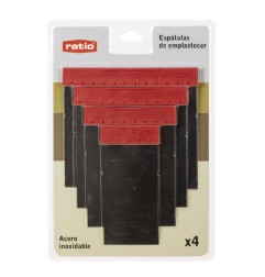 ESPÁTULA CARROCERO INOX. 4 PIEZAS RATIO