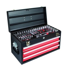 CAJA METALICA 143 PZAS.CHR-V 3 CAJONES