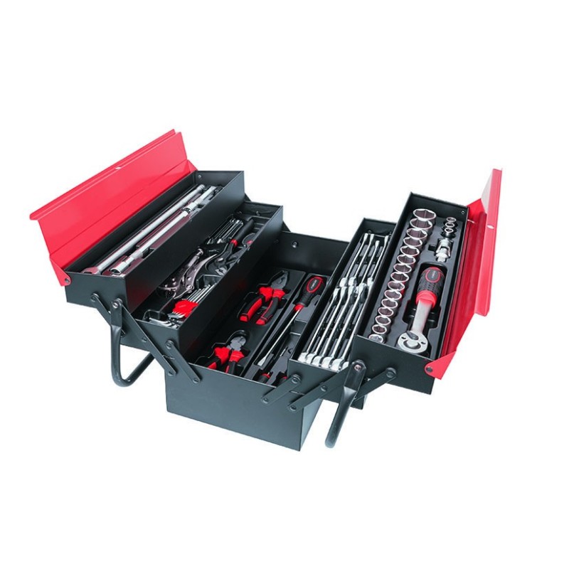 CAJA METALICA 63 PZAS.CHR-V 5 COMPARTIM.