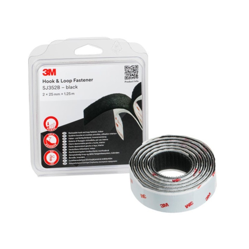 VELCRO NEGRO SJ352B,25X1.25M,4,4MM VELCRO NEGRO SJ352B,25X1.25M,4,4MM
