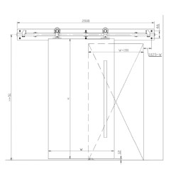 KIT PUERTA CORREDERA DE MADERA 2M