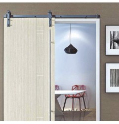 KIT PUERTA CORREDERA RÚSTICO 2M NEGRO