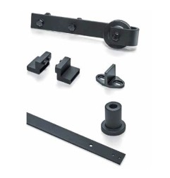 KIT PUERTA CORREDERA RÚSTICO 2M NEGRO