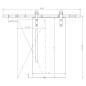 KIT PUERTA CORREDERA RÚSTICO 3M BLANCO
