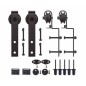 KIT PUERTA CORREDERA RÚSTICO CON BYPASS 3M NEGRO