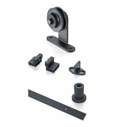KIT PUERTA CORREDERA RÚSTICO 2M NEGRO