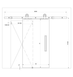 KIT PUERTA CORREDERA RÚSTICO 2M BLANCO