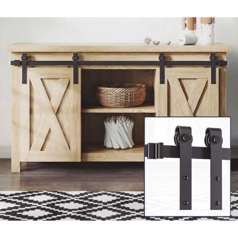 KIT PUERTA CORREDERA DOBLE PARA MUEBLE 2M