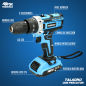 TALADRO PERCUTOR BATERIA 21V 1.5AH + MALETIN HERRAMIENTAS