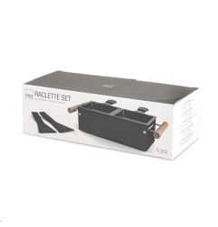 RACLETTE 2 COMPARTIMENTOS CON ESPATULAS NYLON